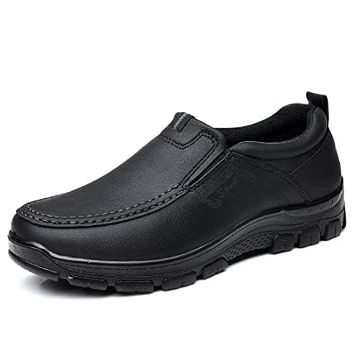 COSIDRAM Mens Loafers Slip on Casual Shoes Fashion Walking Moccasin Business Office Dress Outdoor Black 9.5