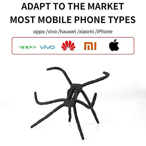 Bujingyun 2pcs Universal Smartphone Mount Bendable Phone Holder Animal Smartphone Stand Mobile Phone Cell Phone Mount for Car Hanging Cellphone Car Holder(Black) — view 3