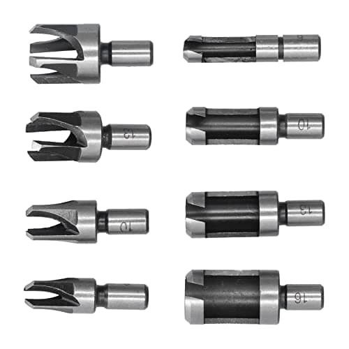 Cork Drill with Connector Cutters, 8 Pieces of High Carbon Steel for Woodworking Tenon Holes on Bank Drilling