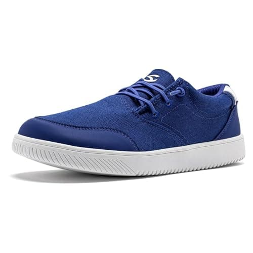 HOBIBEAR Wide Toe Loafers for Men Barefoot Slip On Shoes Unisex Outdoor Comfort Casual Walking Loafers(Blue,UK 4) — view 2