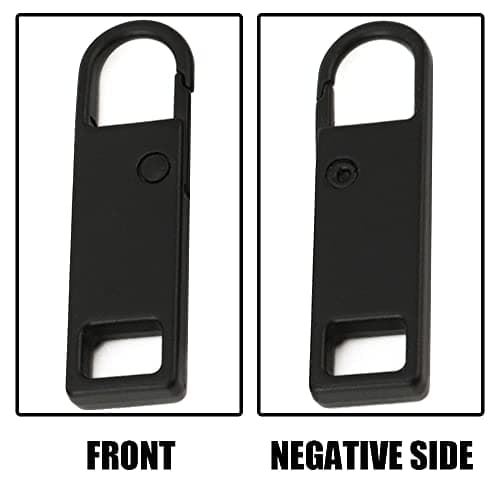 Zipper pull replacement parts,10 Pcs Black Zipper Pull Tabs Metal Replacement Zip Fixers Spring-Loaded Zipper Pulls for Clothes Suitcase Backpack DIY Craft — view 4