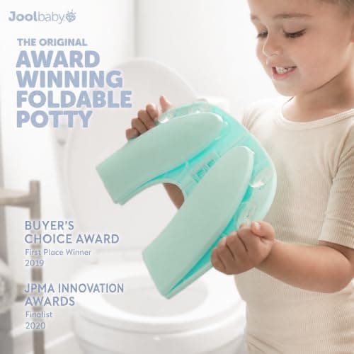 Jool Baby Folding Travel Potty Seat for Girls, Fits Round & Oval Toilets, Non-Slip Suction Cups, Includes Free Travel Bag (Aqua) — view 4