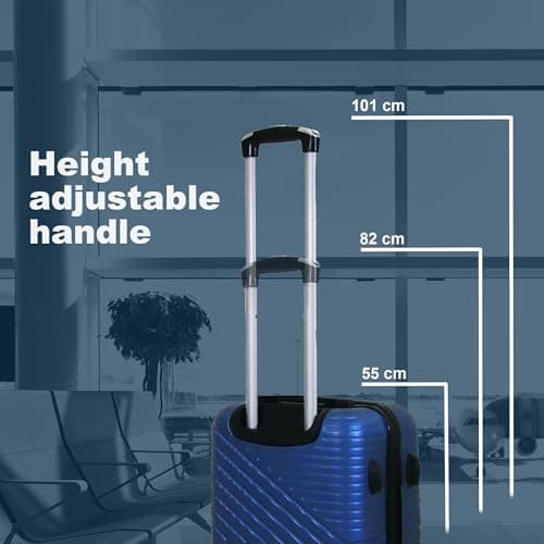 Planet Direct Navy Cabin Suitcase (55x36x23cm) | Hard Shell Lightweight Suitcase | 3-Digit Lock | 4 Spinner Wheels | Telescopic Handle | Carry On Luggage — view 4