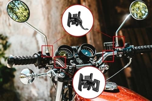 Motorcycle Handlebar Back Mirror Mobile Phone Holder For Piaggio Vespa GTS GTV 50 150 250 300 300ie Motorcycle Accessories(Silver,Mirror Holder) — view 3