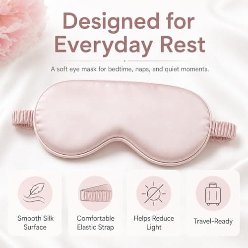 2 Pack Soft Breathable Light Blocking Sleep Eye Mask Pale Pink for Travel — view 3