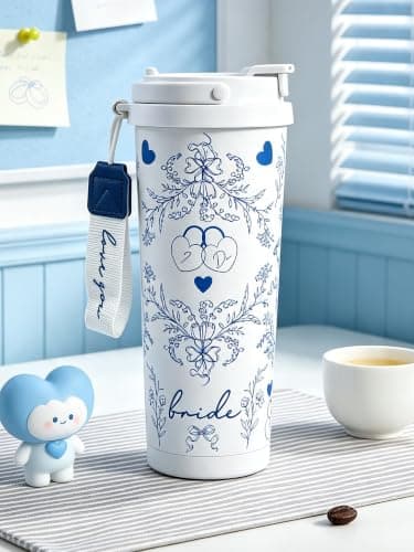 Bride Squad Bride Tumbler - Bachelorette Party Cups for Bridal Shower & Engagement - 22oz Stainless Steel Bride Cup with Double-Model Lid — view 6