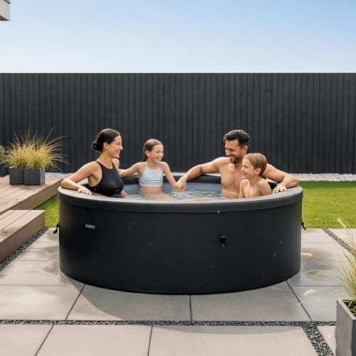 Wave Tahoe 4 Person Eco Foam Hot Tub | Portable Outdoor Spa with Integrated Heater, 40°C Rapid Heating & WiFi App Control | 70 BubbleJet Massage, FrostFree | Charcoal Black | Standard — view 2