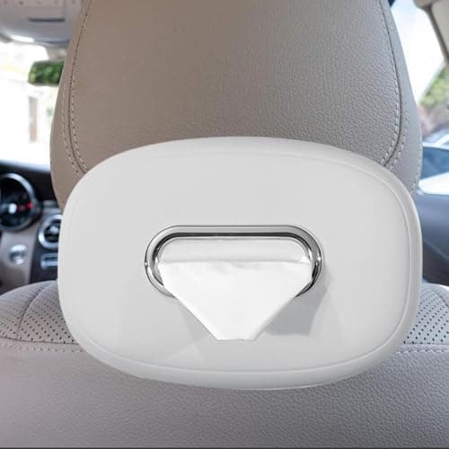 LeeQinersw Car Tissue Holder Silicone Universal Napkin Organizer Travel Accessories Premium Backseat Tissue Box Hanging Napkin Case, White — view 2