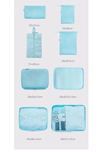 GELIMY 8PCS Packing Cubes for Travel – Waterproof Luggage Organisers with Compression, Lightweight Suitcase Organizer for Efficient Packing – Travel Essentials for Men & Women (UK) (BLACK) — view 6