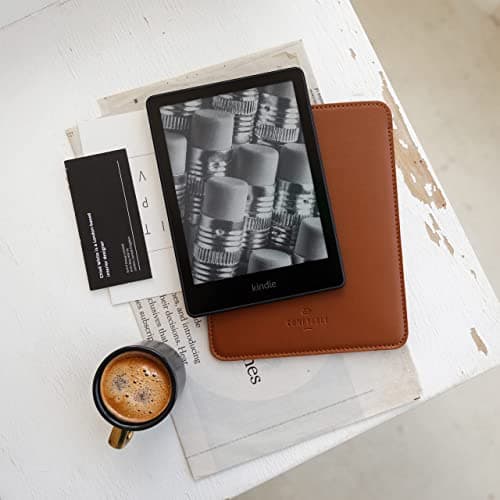 Comfyable E-Reader Sleeve Precisely Compatible for 7 Inch Kindle Paperwhite Colorsoft Edition, 6.8 Inch Kindle Paperwhite 5 (11th Generation 2021), PU Faux Leather Protective Pouch Case Cover, Brown — view 2