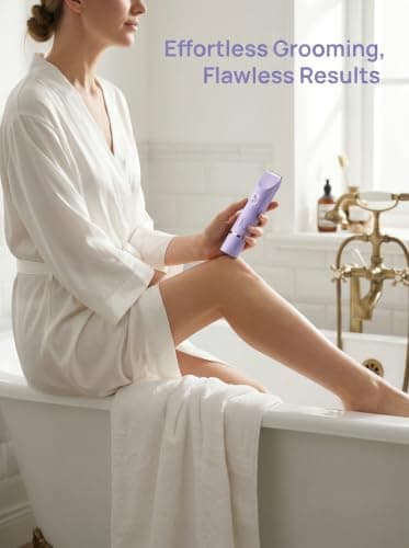 Bikini Trimmer Women 2-in-1 Dual Head Shaver, Lady Shavers for Women Pubic Hair with Dual Floating Blades, USB-C Waterproof Intimate Hair Removal for Face Underarm Legs Body (Purple) — view 4