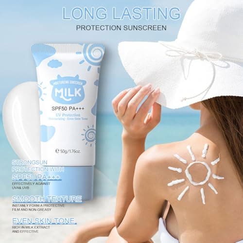 Wenrny Daily Moisturizing Milk Sunscreen for Face & Body,2 Pack Everyday Milk Sunblock with Sodium Hyaluronate for Even Skin Tone,Long Lasting Travel Size Broad Spectrum Sun Protection Cream — view 3