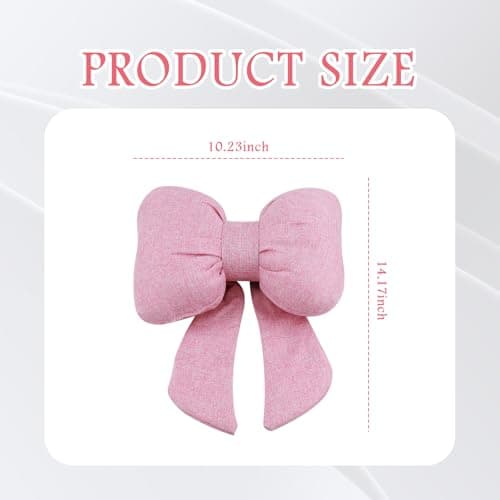Figpade Cute Bow Car Headrest Pillow,Comfortable & Breathable Car Neck Pillows for Relief Neck Fatigue,Universal Head Rest Pillow for Cars Decoration as Birthday Gifts for Women,Girl (Pink) — view 2