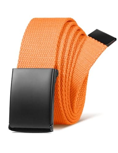LXMY Belts for Men,Work Belts for Men,Mens Adjustable Canvas Fabric Nylon Golf Belt Fits Anywhere(Orange)