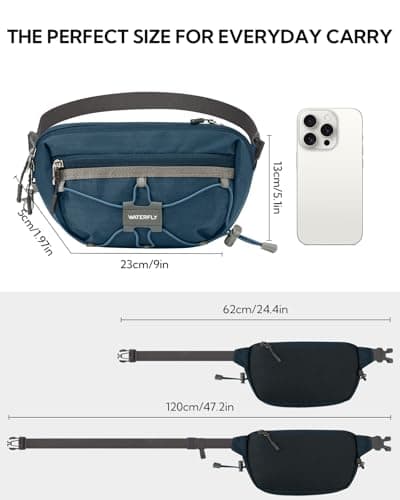 Waterfly Bum Bag Fanny Pack Waist Packs with RFID Blocking Navy Blue — view 3