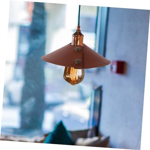 MAGICLULU Portable Brown Pu Lampshade for Outdoor Travel and Camping, Wear-Resistant Small Hanging Lamp Shade Comfortable Grip, Suitable for Indoor and Outdoor Use — view 5
