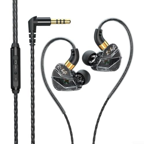 CYRENT Compact Wired Earbuds 13cm Lightweight Portable(Black)