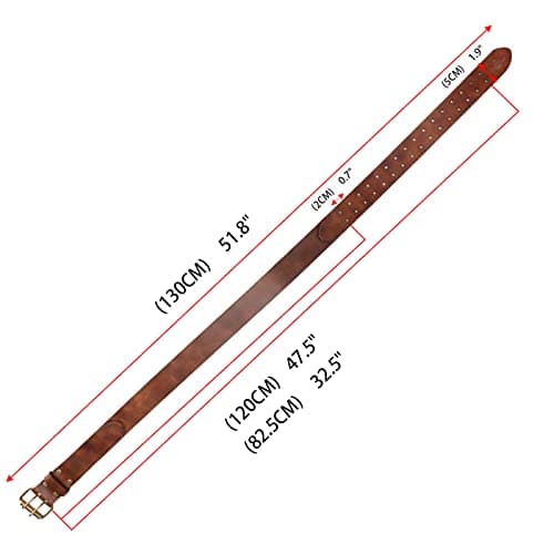 TOURBN Deluxe Cowhide Leather Belt for DIY Workshop Tool Pouch Mens Strap — view 5