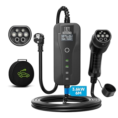 AFYEEV 3.6kW Type 2 Portable EV Charger, 16A 6M Electric Car