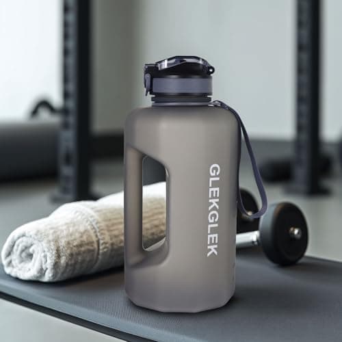 GLEKGLEK 2.2 Litre Water Bottles Motivational with Straw, Leakproof, Grey — view 6