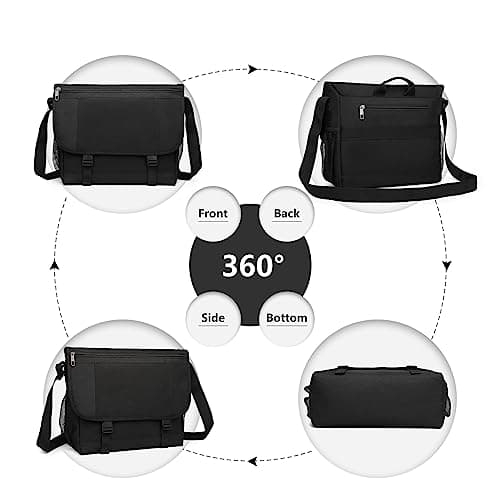Kono Laptop Messenger Bags Men's Shoulder Bag Fits 15.6 Inch Laptop Water Resistant Anti Theft Cross Body Satchel Briefcase for School Travel Work — view 4