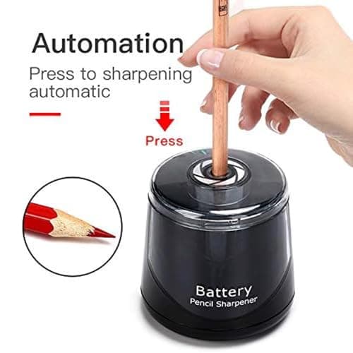 JZF High-Speed Automatic Pencil Sharpener, Portable Battery-Powered Coloured Pencil Sharpener, Perfect for Kids Students and Personal Use at Home School or Office — view 6