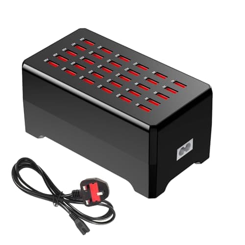 Balabaxer USB Charger Station,30-Port 150W/30A Multiple USB Charging Station,Multi Ports Charger Charging for Smartphones,Tablets and Other Devices.
