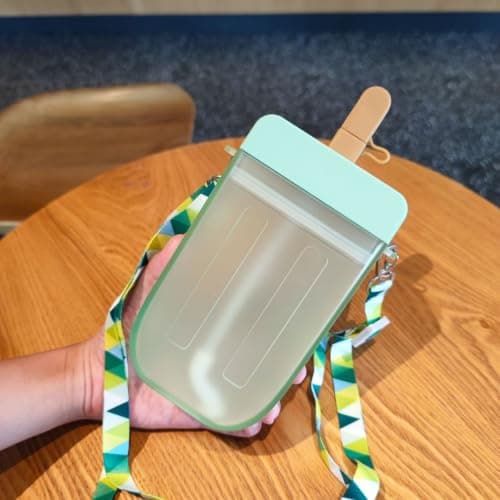 Cute Water Bottle with Straw Hiking Activity City Tour Blue One Size — view 5