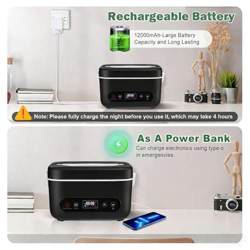 Fagalil Cordless Heated Lunch Box, 1.2L Battery Powered — view 5