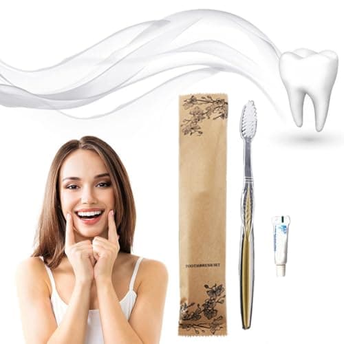 20Pack Luxury Individually Wrapped Eco-Friendly Hotel Disposable Toothbrushes Set with Toothpaste; Hygienic Guest Toothbrush Toiletries Pack; Travel Toothbrushes Kit for Home Hotel Travel, Daily Use — view 3