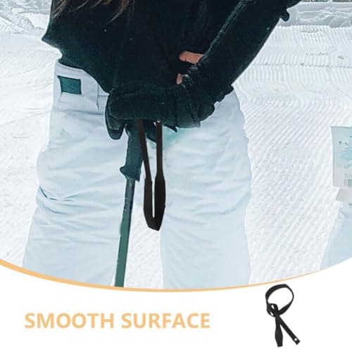 HOMSFOU 2pcs Adjustable Nylon Ski Pole Strap and Walking Stick Wristband with Wear-resistant Black Material for Outdoor Activities and Skiing, Sleek and Sturdy Trekking Stick Wrist Leash — view 3