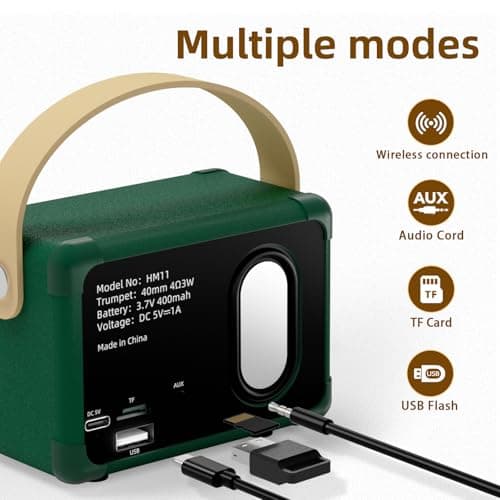 Retro Bluetooth Speaker Gifts for Men Vintage Portable Speaker Retro Decor — view 4
