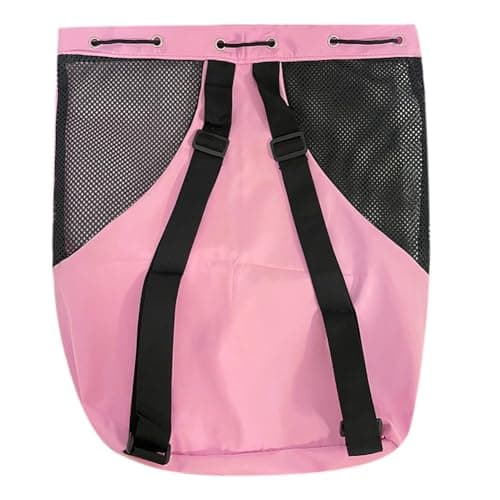 GZSYWZ Swimming Bag Mesh Drawstring Rucksack Pink Sports Bag Waterproof with Wet and Dry Compartments Adjustable Straps Swimming Fitness Workout Essentials for Men and Women — view 6