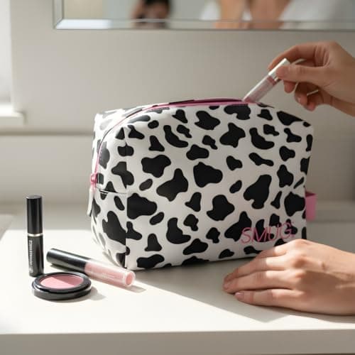 SMUG Wash Bag | Waterproof Travel Toiletry Bags for Travelling, Gym, Shower, Shaving, Toiletries, Cosmetics & Makeup Bag | Large Washbag for Men & Women | Stylish, Spacious & Easy to Clean | Cow — view 2