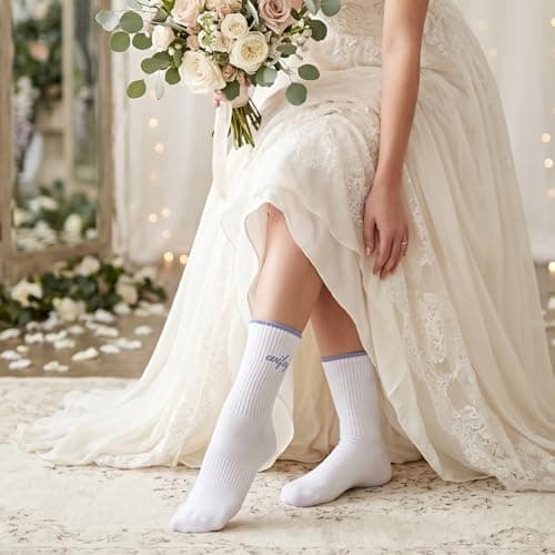 Bride Socks Bride To Be Something Blue Gift, Bride Gifts Soft Cotton Wifey Socks for Women Wedding Engagement Bridesmaid Bridal Shower Gifts Bachelorette Party Favor Honeymoon Essentials Decorations — view 6