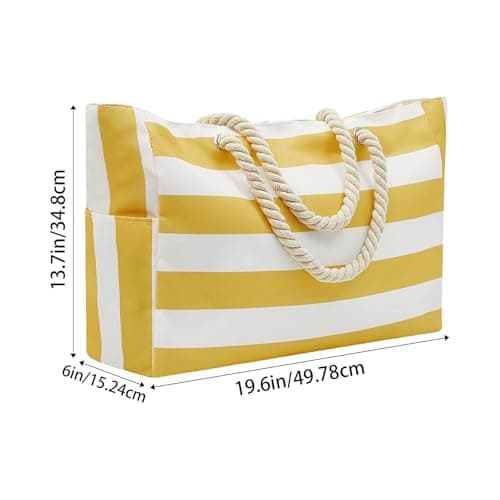 Custom Beach Bag, Personalised with Name Embroidered – Summer Beach Bags for Women, Large Capacity Striped Travel Storage – Holiday Gift for Her Mum Vacation Trip (Turquoise) — view 6