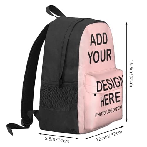 Personalised Backpack – Custom School Bag with Your Text, Image, Photo or Logo – Design Your Own Customised Backpack – Lightweight Travel, Camping & Back to School Bag – Gift for Kids, Boys & Girls — view 3