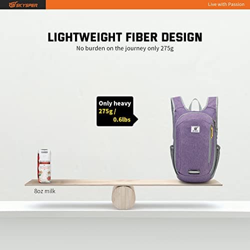 SKYSPER Small Daypack 10L Hiking Backpack Packable Lightweight Travel Compact Foldable Rucksack for Women Men(Purple) — view 2