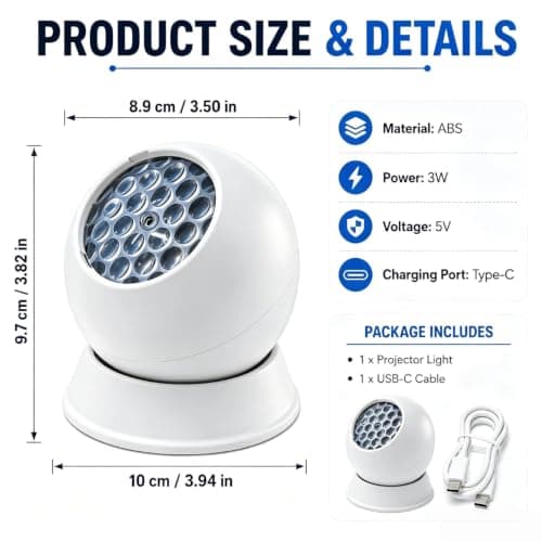 360° Dynamic Rotating LED Ocean Wave Night Projector Light, Ocean Projector Light with Ambient Lighting, Multi-Angle Adjustable Base for Bedroom Home Theater Game Room Decor (Ocean) — view 3