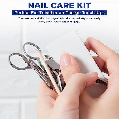 ONE BEST DEAL Nail Care Kit | Manicure & Pedicure Sets with Travel Case | Stainless Steel Nail Cutter Set Perfect for Men and Women | Cuticle Gift Set Tool (9 Pcs Nail Set) — view 3