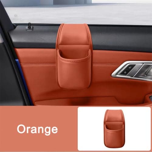 Car Door Cups Holder Hanging Organizer,Car Door Storage Pocket，Orange — view 2