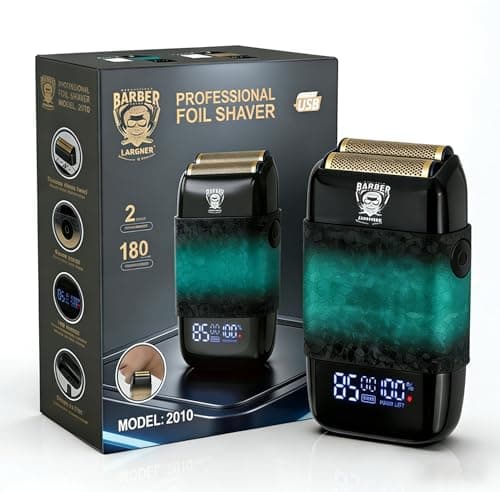 Foil Shaver,Electric Foil Shavers for Men Electric Razors Cordless,Rechargeable,Waterproof,Double Floating Blade Big LED Display for Close Shaving,Travel Razors Trimmer