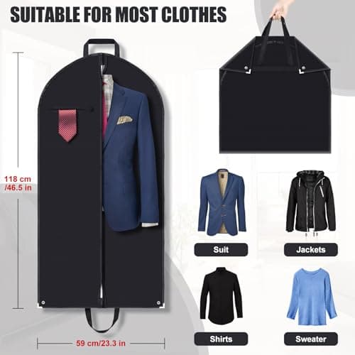 46 Inch Suit Bags For Men, Breathable Garment Bags With Handles — view 2
