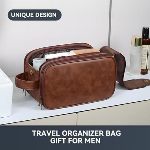 Travel Toiletry Bag for Men,Shaving Dopp Kit,Large Toiletries Organizer Bag — view 2