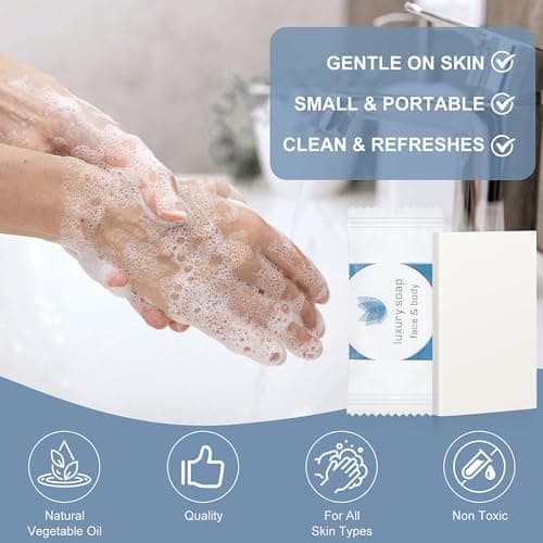 300 Pcs 0.35oz Mini Bar Soap Bulk Individually Wrapped Hand Hotel Soap Bars Travel Size Toiletries for Hospitality Guest Bathroom Vacation Rentals — view 4