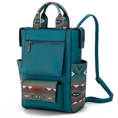 Montana West Wrangler Aztec Backpack Purse for Women Back Zip Anti Theft Convertible Backpack with Adjustable Strap, Turquoise, S, Daypack Backpacks — view 4