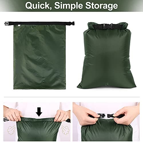 ZAVAREA Waterproof Dry Bag Set, Lightweight, 1.5L-6L Sizes, Green 5 Pack — view 4
