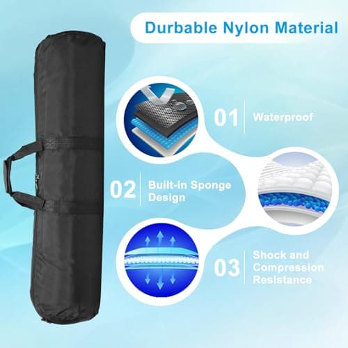 PATIKIL Tripod Carrying Case, 35.4" x 7.9" Heavy Duty Nylon Padded Tripod Bag with Adjustable Shoulder Straps and Handles for Light Stands Umbrellas tripods mic Speaker Stand, Black — view 3
