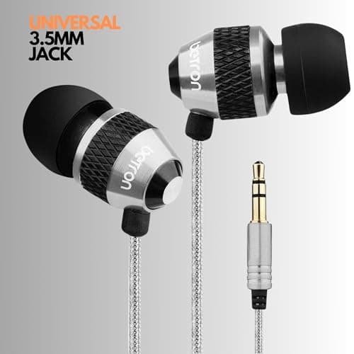 Betron B25 Earphones, In-Ear Wired Headphones, Silver — view 5