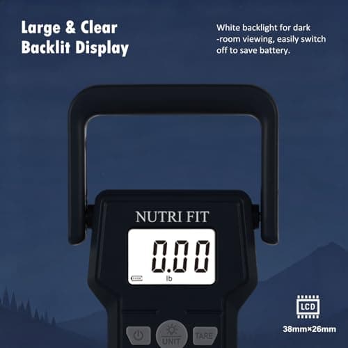 NUTRI FIT Digital Luggage Scale with Hook and Measuring Tape, Gun Grey — view 4